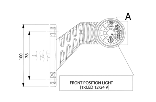 Fotografija proizvoda Gabaritno svjetlo, lijevo, LED, 0,7/1,4 W, 12-24 V