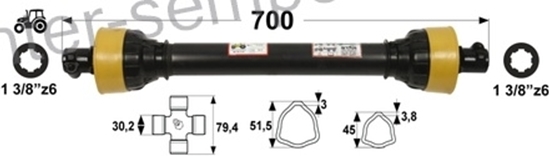 Kardan priključka direktni 700mm