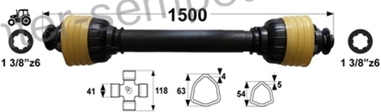 KARDAN PRIKLJUČKA DIREKTNI T8 l=1500mm