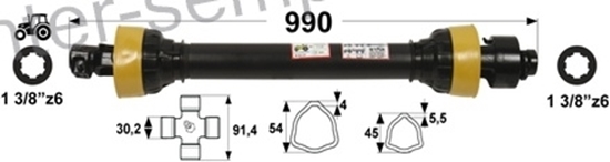 Kardan priključaka sa sklopkom desni 990mm