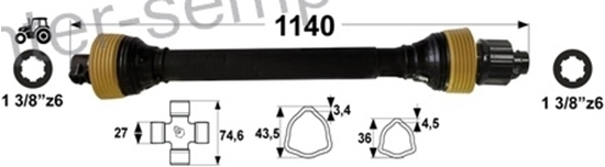 Kardan priključaka sa sklopkom 1140mm