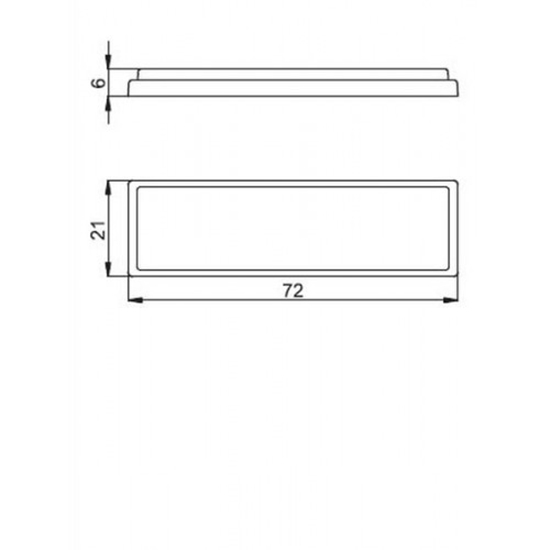 Katadiopter pravokutni, bijeli 72x21mm