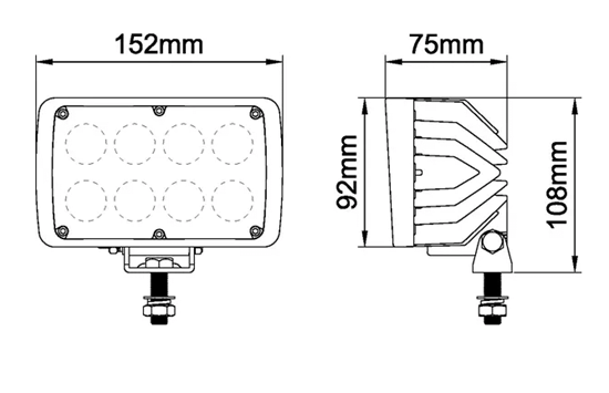 Fotografija proizvoda Radno LED svjetlo, 40 W, 4000 152x75x108 mm, Deutsch utikač