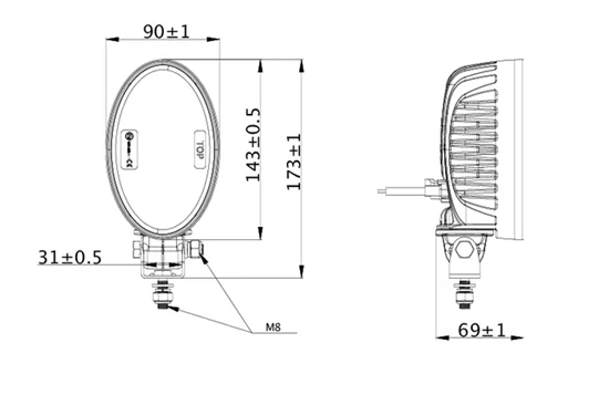 Fotografija proizvoda Radno svjetlo LED, 24W, 2240lm173 x 90 x 69 mm