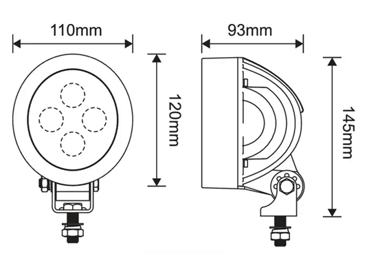 Fotografija proizvoda Radno LED svjetlo, 40 W, 3800 okruglo, 110 x 145 x 93 mm