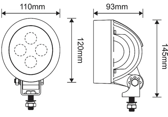 Fotografija proizvoda Radno svjetlo LED, 40W 4500 lm okruglo 110x145x93 mm