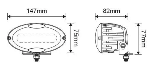 Fotografija proizvoda Radno svjetlo LED, 30W, 2400lm ovalno 147x77x82 mm