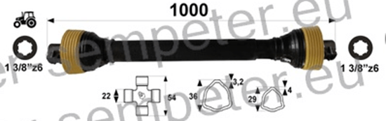 Fotografija proizvoda Kardan direktni T1 L=1000 mm