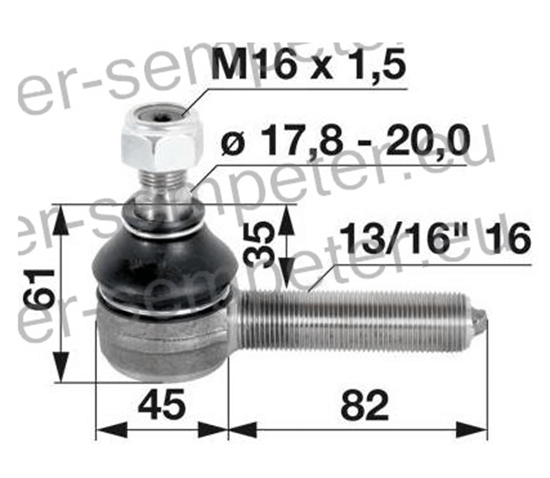 Fotografija proizvoda Krajnik spone volana desni col 13/16 MASSEY FERGUSON