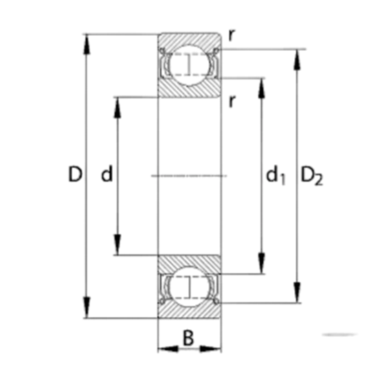 Fotografija proizvoda Ležaj 62022RS  15x35x11mm INA/FAG