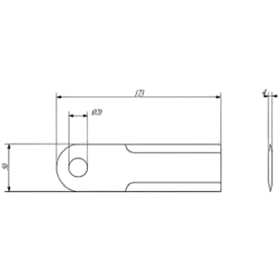 Fotografija proizvoda Nož za sjeckanje slame rota173x50x4 mm O 20mm