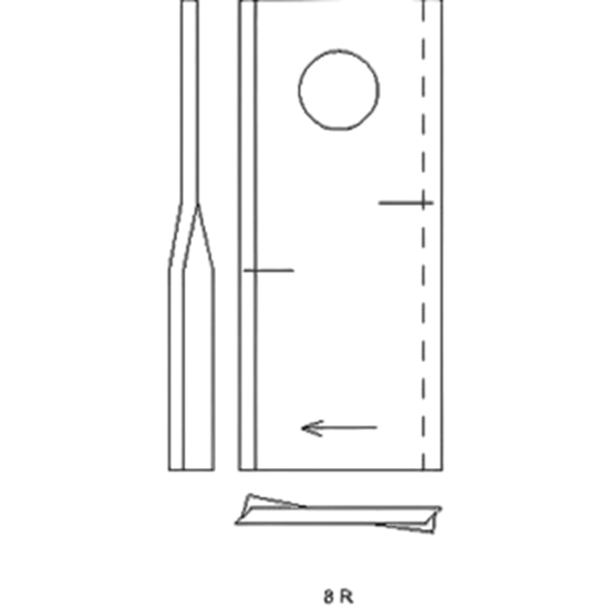 Fotografija proizvoda Nož roto kose, desni  126x47x4 mm