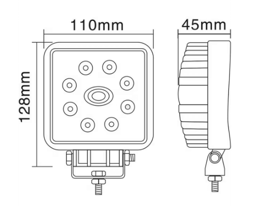 Fotografija proizvoda Radno LED svjetlo, 24W kvadratno bijelo 107x52x136mm 